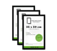 MND Dealings pack of 3 MDF Picture Frame (35 x 50 CM) (50 x 35 cm) for Posters, Certificates & Wall Décor, Ideal for Home, Office, Elegant Frames with Hanging Hooks [ Black ]