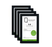 MND Dealings pack of 4 Sleek Poster Frame A4 (21.00 x 29.70 CM) Eton Wood Finish Picture Frame for Art, Home & Office Décor, Modern MDF Frame with a Professional Look [ Black ]