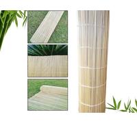 MND Dealings® Quality Bamboo Natural Peeled Fence Screening Roll Chain Thread Stitching Roll Panel Best for Garden Outdoor Privacy, Borders Dividers Screening Walls Sun/Wind Protection (1x4m)