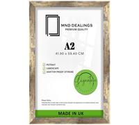 MND Dealings Vintage Distressed A2 Picture Frame 42 X 59.4 cm with Polished Perspex - Certificate Frames 16.5x23.4 Frame with Polcore- Signature Collection-A2 Frames for Wall Display - (Gold)
