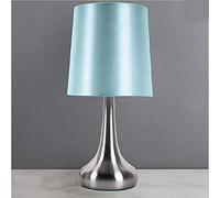 MND Stylish & Adorable Rimini Touch Lamp with Faux Silk Lampshade Bedside Sideboard Desk Table Lamp - Duck Egg