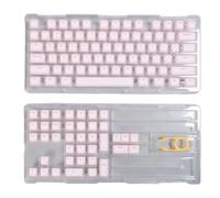 MNDPOAATY 113 Keys PBT Keycaps for Mechanical Keyboard, Original Height Mute Keycaps Set with Double Layer Silicone Dampening, Compatible with 61 64 68 72 82 84 87 104 108 Key Layouts (Pink)