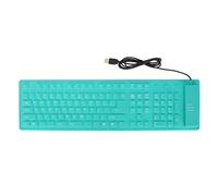 MNDPOAATY Foldable Silicone Keyboard, 108 Keys USB Wired Keyboard, Full Sealing Roll Up Silent Typing Keyboard with Mute Keys for Office Travel Home Use (Green)