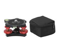 MNDPOAATY LP64 Camera Tripod Head Leveling Base, Tri Wheel Leveling Base for Macro Panoramic Photography, Aluminum Alloy Tripod Leveler with 3 Built in Bubble Levels, Universal Compatibility