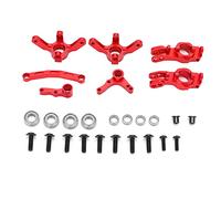 MNDPOAATY Rear and Front Hub Carrier and Steering Knuckle with Bearings, RC Block C Hub Carrier Accessory, Aluminum Alloy for 1/10 RC Car, Lightweight Durable Replacement Part (Red)