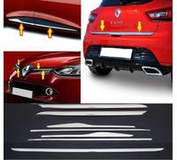 mne parts Compatible with for Renault clio IV 2012-2018 7 pcs chrome strips and accessories and covers in stainless steel