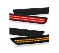 MNEUEQ Car Turn Signal For Ford For Mustang 2010-2014 | Side Marker Light Smoked Lens Amber Front Red Rear Side Fender Lights(1set)
