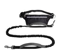 MNEVZX Dog Leash Hands- Free Dog Leash With Waist Bag Reflective Jogging Dogs Traction Rope Extendable Bungee Dog Dog Seat Belt(Grey)