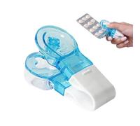 MNFPSJB 2 Pack Pill Popper for Blister Packs, Portable No-Touch Pill Taker Remover Tool, Tablet Dispenser with Storage for Easy Pill Removal