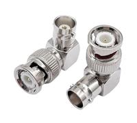 MNFPSJB 2pcs BNC Male to Female Elbow Adapter 90 Degree RF Coax Adapter for Security Cameras/Extension Cable BNC Connector Right Angle