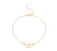 MNFPSJB Bohemian Heart Ankle Chain Bracelet Gold Hollow Interlocking Foot Jewelry Women Girls Summer Beach