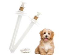 MNFPSJB Dog Pill Shooter 2 Pieces Pet Piller Pill Dispenser for Large Dogs Handy Pill Gun for Medium to Large Breed Up to 45 Pounds (White Pill Popper 2 Pcs)