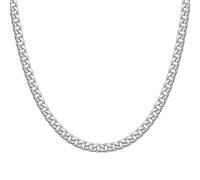 MNFPSJB Mens Silver Chain Cuban Necklace 5mm Sturdy for Women Boy Girls Shiny
