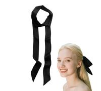 MNFPSJB Women's Black Satin Ribbon Belt, 200cm Long Elegant Sash, Versatile Slim Waist Belt for Wedding Prom Bridesmaid Evening Dress Formal Wear