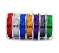 MNFT 7Pcs 50m/ Spool Metallic Guide Wrapping Lines DIY Fishing Line Thread Strong Nylon for Rod Building 7 Colors Rod Building Wrapping Thread (Solid Color, 50)