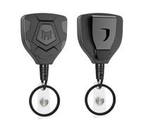 MNGARISTA Heavy Duty Retractable Keychain with Belt Clip, ID Badge Reel, Badge Holder Retractable Lanyard with 31.5” Steel Cord and Key Ring,9oz, 2-Pack