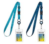 MNGARISTA Retractable Cruise Lanyard for Ship Cards, Waterproof Lanyards for Cruise Ship Cards with ID Holder, 2 Pack, Underwater World