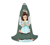 MNGBAN Unisex Cute little angel Print Hooded Cape for Cosplay Party | Halloween Witch Vampire Grim Reaper Dark Princess Mage Carnival Cape Costumes Cos Easter jedi wizard magician