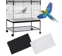 Mngren 2Pcs Universal Bird Cage Cover, Extra Large Seed Feather Catcher, Adjustable Parrot Nylon Airy Soft Mesh Net, Birdcage Cover Skirt Sheer Guard for Parakeet Macaw Round Square Cages