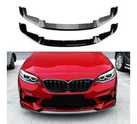 MNHCAC Car Front Bumper Lip For BMW 2 Series F87 M2 CS 2016-2021, Car Front Bumper Lip Splitter Kit, High Toughness Front Spoiler Body,A/Black
