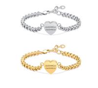 "Mnicremation Urn Bracelet for Ashes Heart Locket Cremation Bracelet,Memorial Adjustable Ashes Link Holder Bangle Link Chain Women - Always in my heart (Customize-A)"