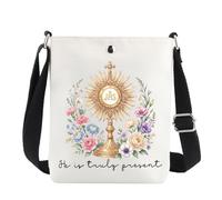 MNIGIU Blessed Sacrament Monstrance Crossbody Bag Eucharistic Adoration Gifts First Communion Gift Catholic Shoulder Bag, Monstrance Cb