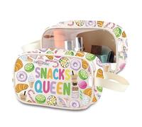 MNIGIU Candy Lover Gift Snacks Queen Clear Makeup Bag Foodie Inspired Gift Emergency Snack Toiletry Bag Food Safe Pouch, snacks queen, Funny
