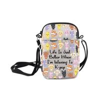 MNIGIU Cartoon Group Members Shoulder Bag Life Is Just Better When I'm listening To Stay Crossbody Bag Music Lover Gift, I’m Listening to Music, Funny