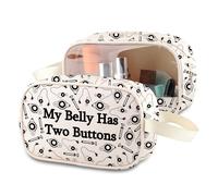 MNIGIU Feeding Tube Awareness Gift My Belly Has Two Buttons Clear Makeup Bag After Surgery Recovery Gift G tube Pouch, My Belly Has Two Buttons, Funny