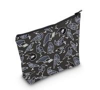 MNIGIU Funny Crow Friend Inspired Cosmetic Bag Crow Bird Lover Gift Black Crow Makeup Bag Birdwatching Gift, Crow Bird Black, Funny