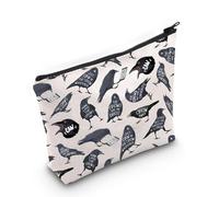 MNIGIU Funny Crow Friend Inspired Cosmetic Bag Crow Bird Lover Gift Black Crow Makeup Bag Birdwatching Gift, Crow Bird