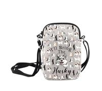 MNIGIU Funny Dog Themed Gift I'll Bring The Husky Crossbody Bag Dog Lover Gift Husky Mom Messenger Bag Party Animal Merch, I'll Bring the Husky
