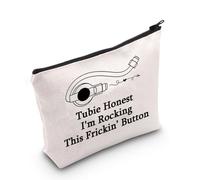 MNIGIU Funny G-Tube Botton Bag Gastronomy Tube Awareness Gift Tubie Honest I'm Rocking This Frickin Button Makeup Bag, Tubie Honest