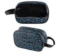 MNIGIU Funny Lake Lover Gift Lake Camping Gift off to My Happy Place Clear Makeup Bag for Camper, Lake Clear Bag