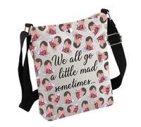 MNIGIU Horror Movie Inspired Gift We All Go a Little Mad Sometimes Crossbody Bag Scary Movie Lover Gift, Mad Sometimes Bag