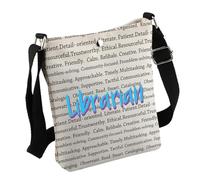 MNIGIU Librarian Inspirational Gift Librarian Positive Words Crossbody Bag Librarian Life Gift School Librarian Gift, Librarian Bag