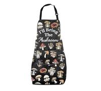 MNIGIU Mushroom Lover Gift I'll Bring The Mushroom Apron With Pockets Mycologist Gift Funny Chef Bib Apron