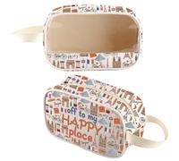MNIGIU Paris City Clear Makeup Bag Paris Travel Gift Welcome to Paris Gift Paris Cosmetic Bag for Tourist, Paris Clear Bag, Transparent