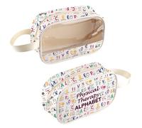 MNIGIU Physical Therapist Gift PT Thank You Gift Physical Therapy Alphabet Clear Cosmetic Bag for PTA Pediatric, Physical TherapyBag