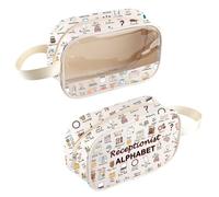 MNIGIU Receptionist Thank You Gift Receptionist Alphabet Clear Cosmetic Bag for Fronk Desk Administrative Assistant, Receptionist Bag