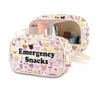 MNIGIU Snacks Lover Gift Emergency Snacks Clear Makeup Bag Foodie Inspired Gift Food Storage Bag, Emergency Snacks Clear Makeup Bag, Funny