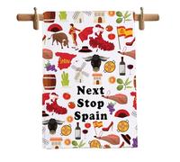 MNIGIU Spain Symbols Souvenir Kitchen Towel Spain Vcation Gift Spain Trip Dish Towel Spanish Gift Europe Travel Gift