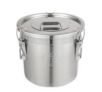 MNIHSFRTY 304 Stainless Steel Airtight Canister, Bucket Food Storage Containers Kitchen Storage Bucket with Lids and Sturdy Locking Clamp, for Dry Wet Food Flour Oil Milk Wine Water