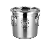 MNIHSFRTY 304 Stainless Steel Airtight Canister Milk Can with Lid Airtight Barrel Grain Containers Bucket Storage Containers for Kitchen,20 * 20cm