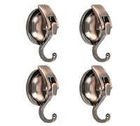 Mnixy Heavy Duty Vacuum Suction Cup Hooks Powerful Suction Cup Hooks Wreath Hanger for Bathroom&Restroom Shower (Bronze, 4Pack)