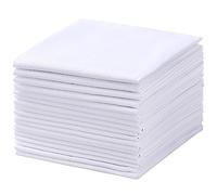 Mnixy Men's Handkerchiefs 18 Pack 100% Pure Cotton Solid White Hankie