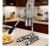 MNJVCFDS 30cm Fried Potato Strips Squeezer,Manual French Fries Potato Press Long Chips Machine,12 Holes French Fries Maker with Basket,Long French Fries Flour Making Machine