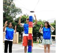 MNJVCFDS Field Day Games Set for Adults 5-20 People Teamwork Building Block Stacking Tower Game Ice Breaking with Carrying Bag