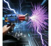MNJVCFDS Handheld Tesla Coil Gun, Portable Spark Gap Arc Generator, Lightning Simulator, Single Trigger & Automatic Trigger, with 10cm Arc Length Adjustable, Teaching Experiment Tool