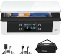 MNJVCFDS Insulin Refrigerator, Mini Cooler, Large Capacity Portable Refrigerated Box Insulin - Refrigerator Portable Electric Cooler Interferon Insulin Drug for Car or Home Travel,1battery